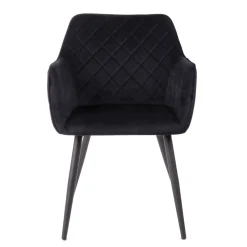 HOMLA Krzeslo Shelton Welurowe Czarne 56X60X84Cm Czarny Discount