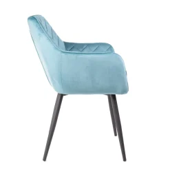 HOMLA Krzeslo Shelton Welurowe Turkusowe 56X60X84Cm Turkusowy