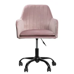 HOMLA Krzeslo Teill Welurowe Obrotowe Rozowe 55,5X54,5X80-90Cm Rozowy Outlet