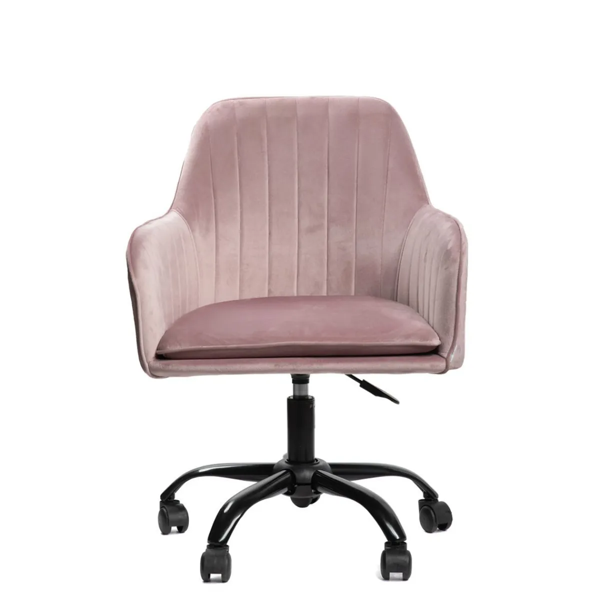 HOMLA Krzeslo Teill Welurowe Obrotowe Rozowe 55,5X54,5X80-90Cm Rozowy Outlet
