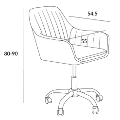 HOMLA Krzeslo Teill Welurowe Obrotowe Rozowe 55,5X54,5X80-90Cm Rozowy Outlet