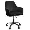 HOMLA Krzeslo Teill Welurowe Obrotowe Czarne 55,5X54,5X80-90Cm Czarny Sale