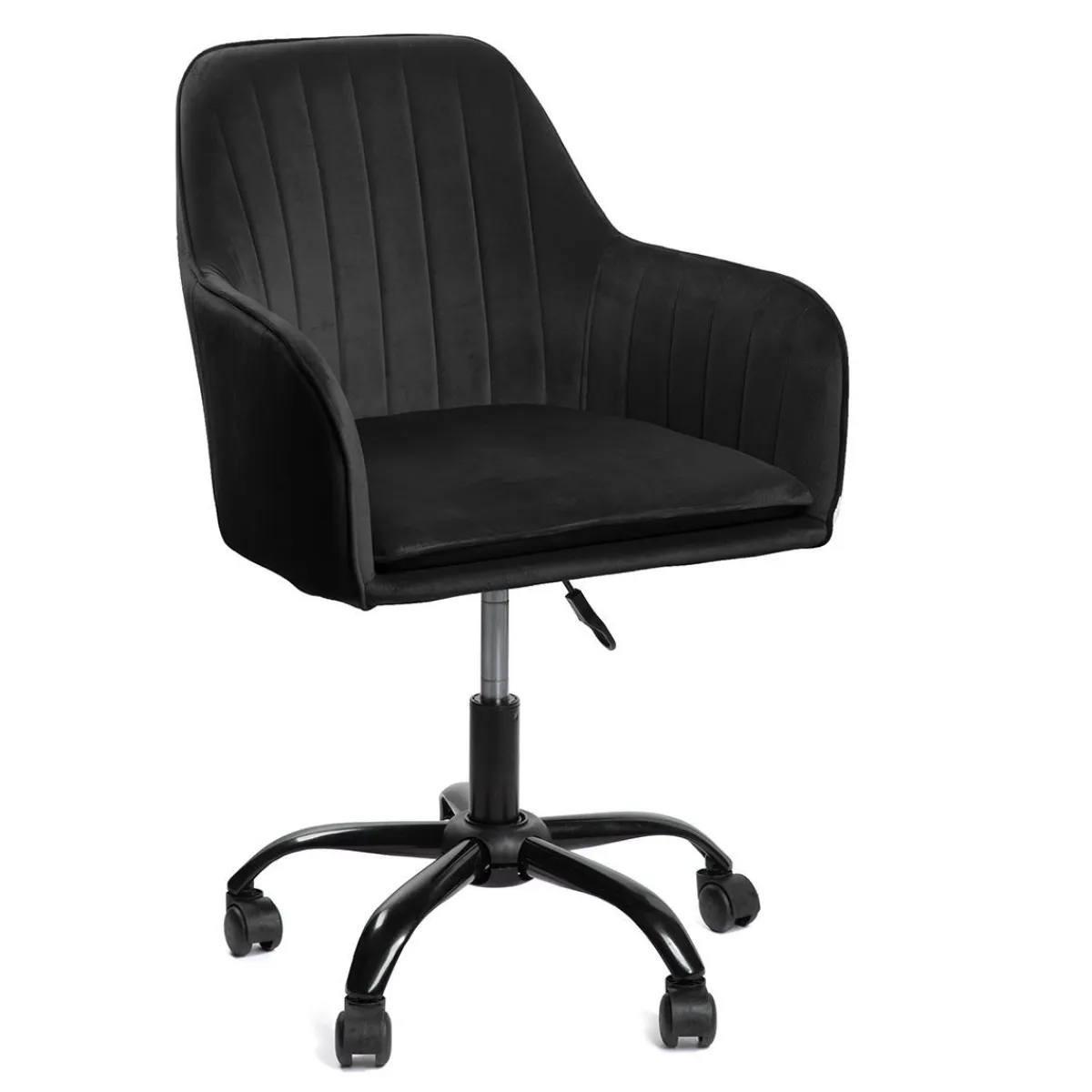 HOMLA Krzeslo Teill Welurowe Obrotowe Czarne 55,5X54,5X80-90Cm Czarny Sale