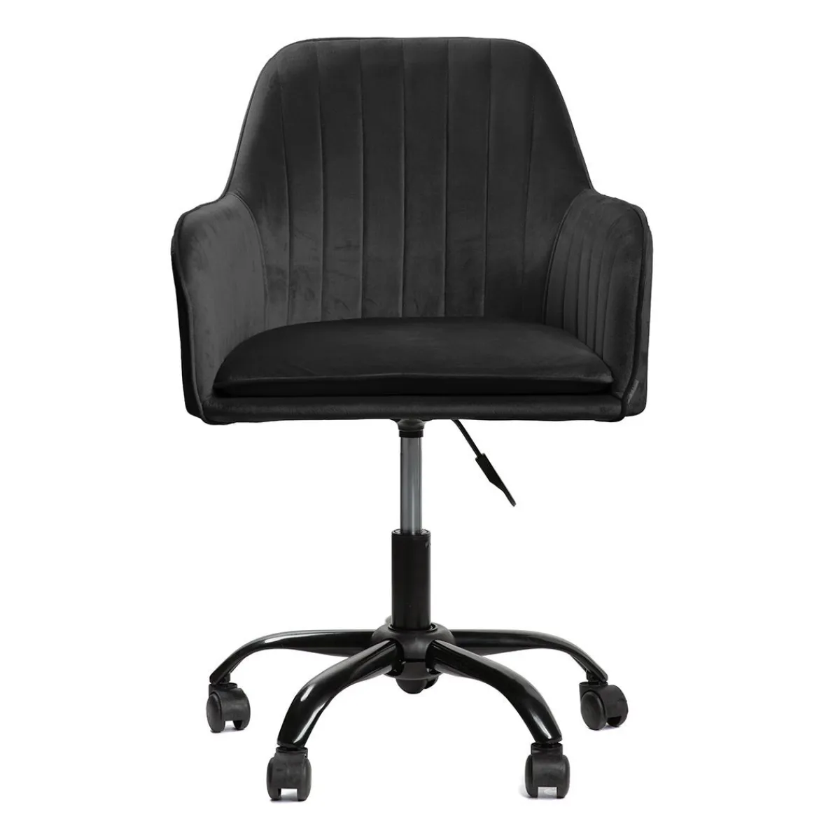 HOMLA Krzeslo Teill Welurowe Obrotowe Czarne 55,5X54,5X80-90Cm Czarny Sale