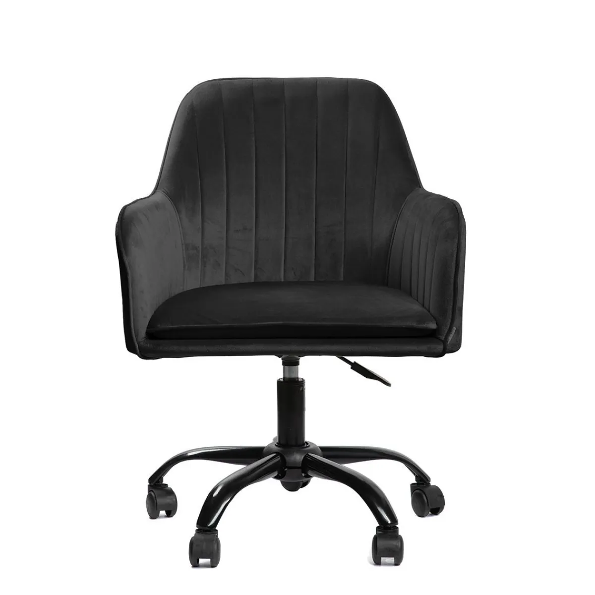 HOMLA Krzeslo Teill Welurowe Obrotowe Czarne 55,5X54,5X80-90Cm Czarny Sale