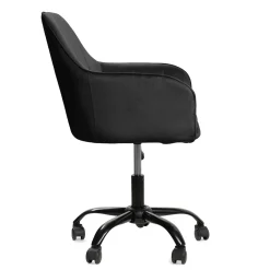 HOMLA Krzeslo Teill Welurowe Obrotowe Czarne 55,5X54,5X80-90Cm Czarny Sale