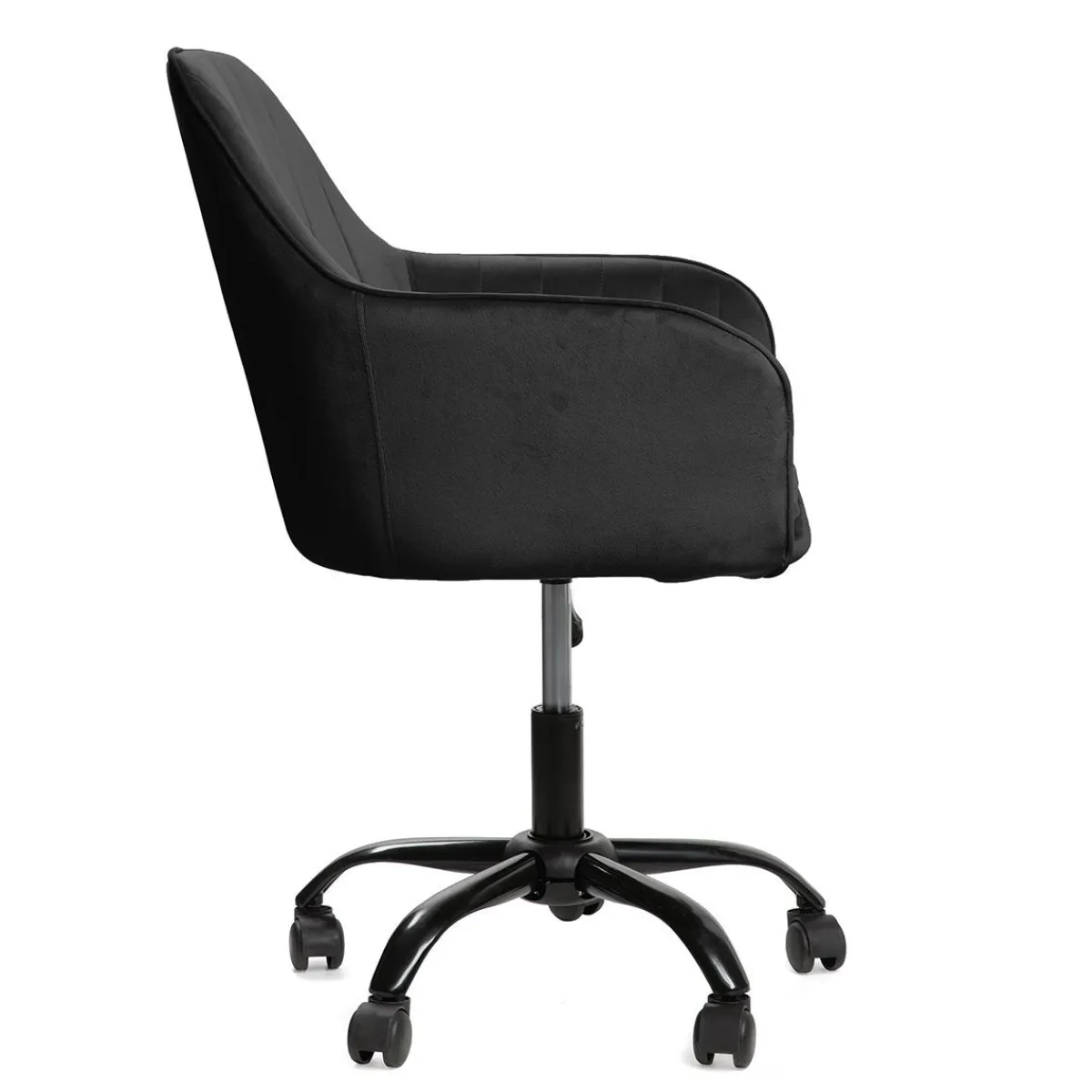 HOMLA Krzeslo Teill Welurowe Obrotowe Czarne 55,5X54,5X80-90Cm Czarny Sale