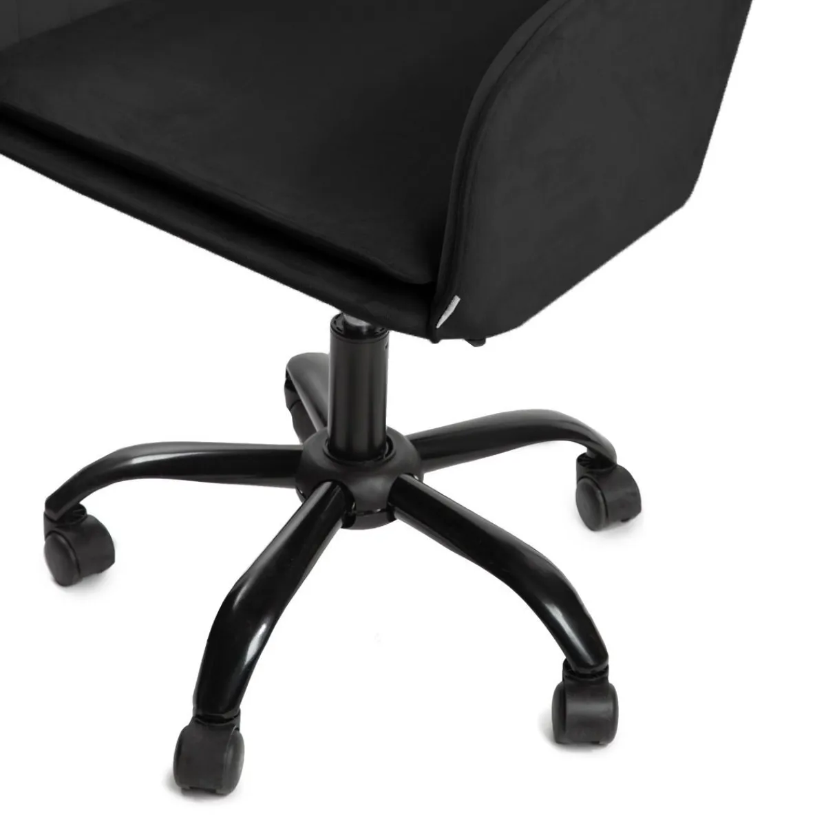 HOMLA Krzeslo Teill Welurowe Obrotowe Czarne 55,5X54,5X80-90Cm Czarny Sale