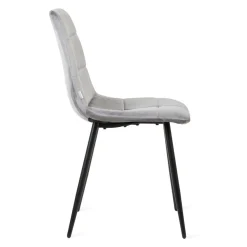 HOMLA Krzeslo Triss Welurowe Szare 44X57X88 Cm Szary Outlet