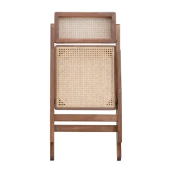 HOMLA Krzeslo Verdura Drewniane Z Naturalnym Rattanem 46X52X80 Cm New