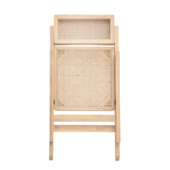 HOMLA Krzeslo Verdura Drewniane Z Naturalnym Rattanem 46X52X80 Cm Discount