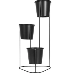 VILDE Kwietnik Loft 3-Poziomowy 21,5X22,5X45,5 Cm Czarny Hot