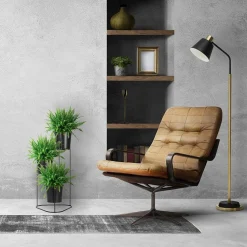 VILDE Kwietnik Loft 3-Poziomowy 21,5X22,5X45,5 Cm Czarny Hot