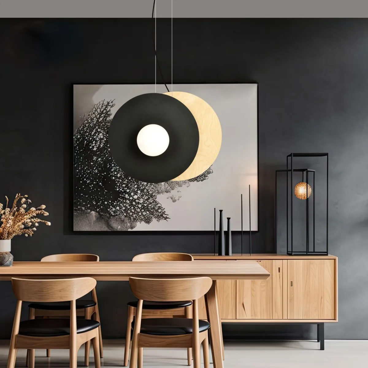 EMIBIG Lampa Sufitowa Soho 2-Punktowa Opal 50X60(100) Cm Czarny Clearance