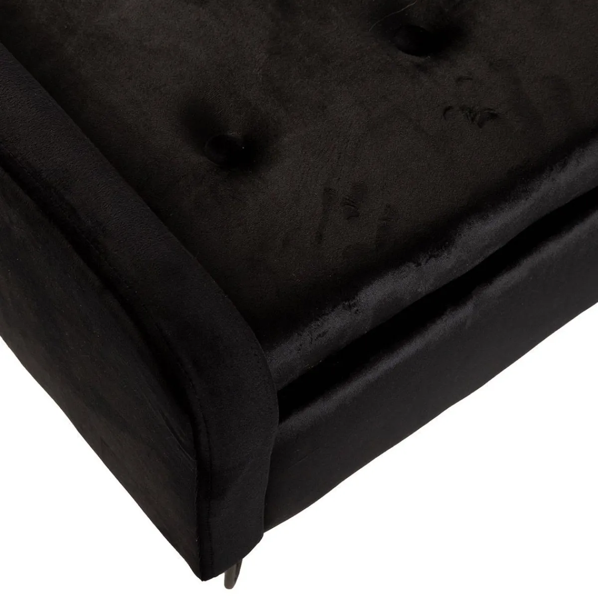 HOMLA Lawka Venlo Welurowa Czarna 100X39X45Cm Czarny New