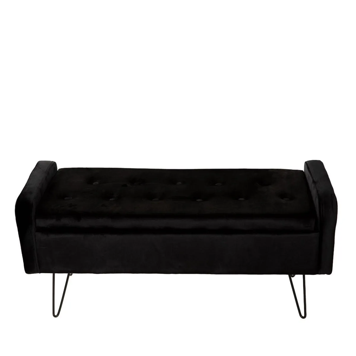HOMLA Lawka Venlo Welurowa Czarna 100X39X45Cm Czarny New
