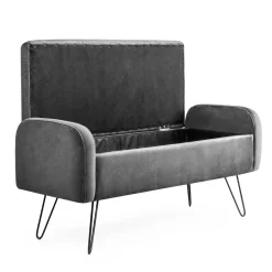 HOMLA Lawka Venlo Welurowa Szara 100X39X45Cm Szary Online