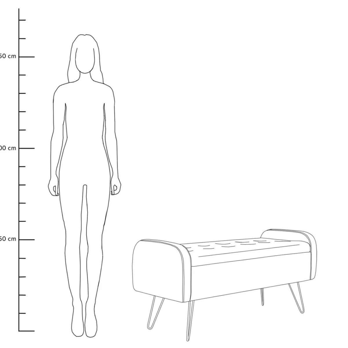 HOMLA Lawka Venlo Welurowa Szara 100X39X45Cm Szary Online
