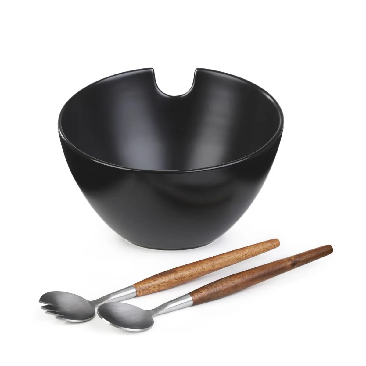 HOMLA Misa Mooka Do Salat Ceramiczna Z Przyborami Czarna 24 Cm Czarny Outlet