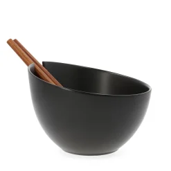 HOMLA Misa Mooka Do Salat Ceramiczna Z Przyborami Czarna 24 Cm Czarny Outlet