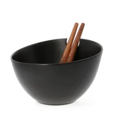 HOMLA Misa Mooka Do Salat Ceramiczna Z Przyborami Czarna 24 Cm Czarny Outlet