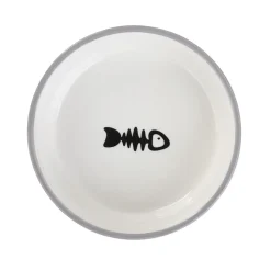 HOMLA Miska Catty Dla Kota Z Rybka Szara 12X4 Cm Best