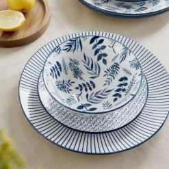 HOMLA Miska Navia Granatowa W Listki 16 Cm Granatowy Online