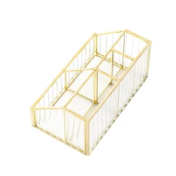 HOMLA Organizer Grazia Ze Szkla Prazkowanego 17,5X10X8,5 Cm Zloty Sale