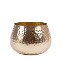 HOMLA Oslonka Na Doniczke Dritto Mlotkowana Zlota 14X14X9 Cm Zloty Best