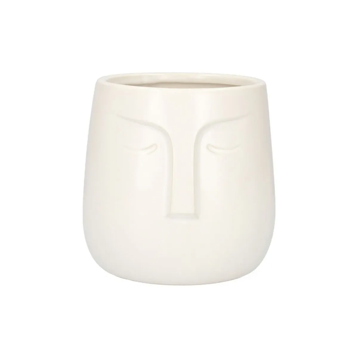HOMLA Oslonka Na Doniczke Face Biala 14X15 Cm Bialy Clearance