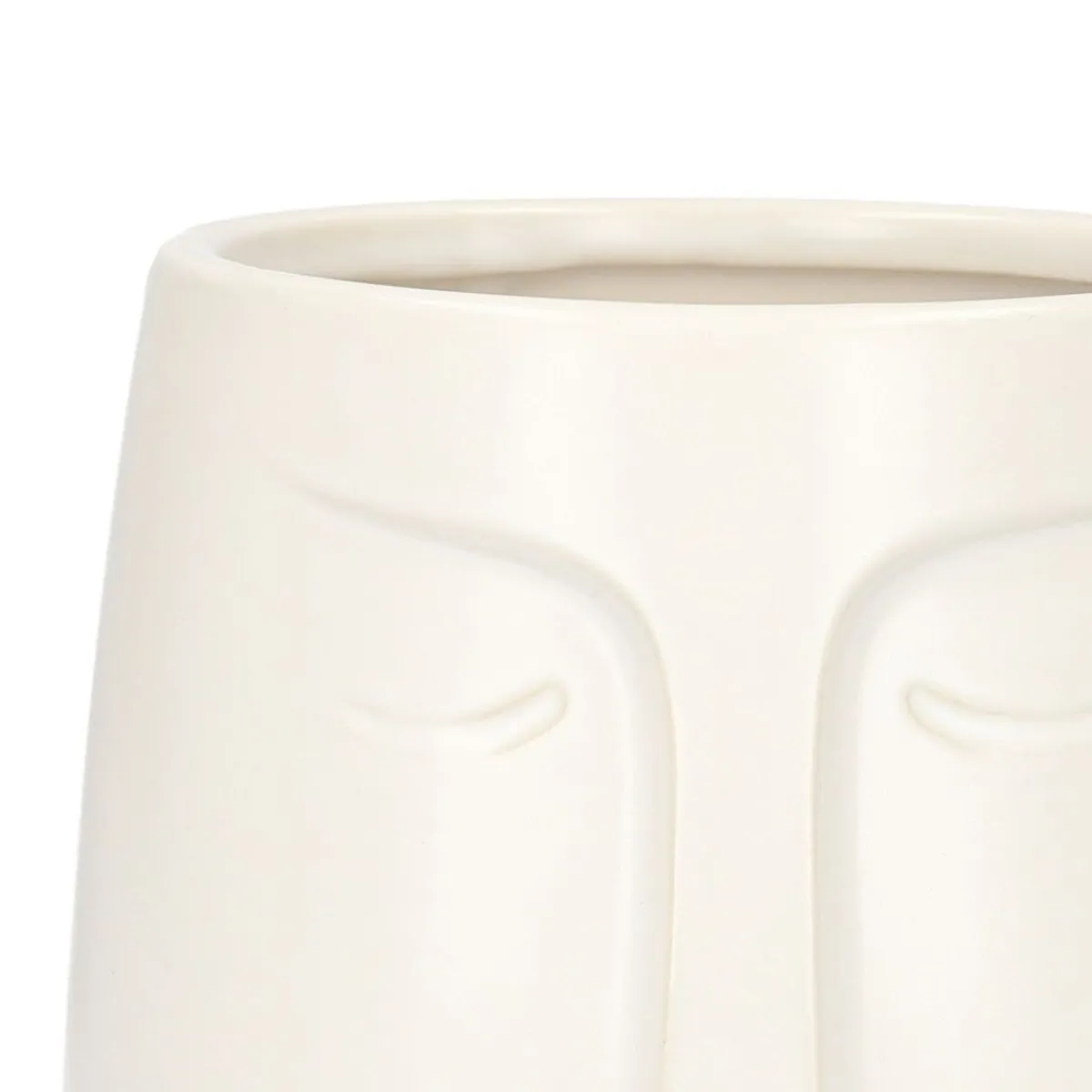 HOMLA Oslonka Na Doniczke Face Biala 14X15 Cm Bialy Clearance