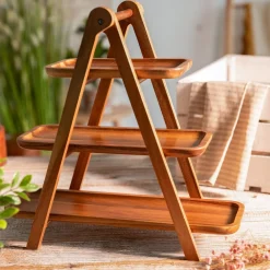 HOMLA Patera Mooka Do Serwowania 3-Poziomowa 39,5X38,5Cm Outlet