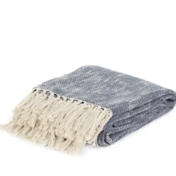 HOMLA Pled Nori Bawelniany Z Niebieskim Wzorem 130X170 Cm Online