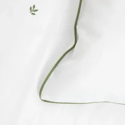 HOMLA Pościel Hadley Bawelniana W Listki Z Zielona Lamowka 200X220 + 2*50X60 Cm Outlet