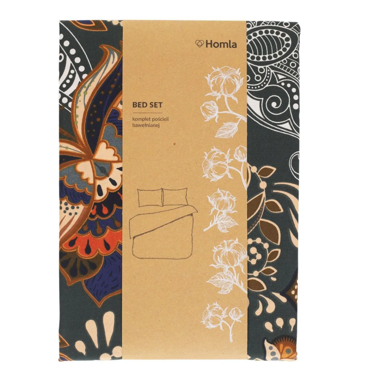 HOMLA Pościel Tapua Bawelniana Zielona 160X200 Cm Zielony Clearance