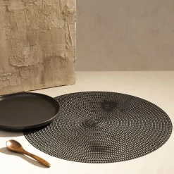 HOMLA Podkladka Do Jadalni Skine Czarna 38 Cm Turkusowy
