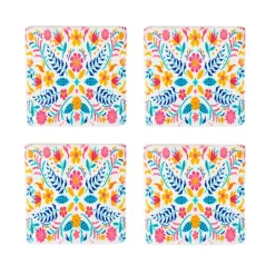 HOMLA Podkladka Melte Ceramiczna Kwiaty Roz Pomarancz Blekit 4 Szt. Outlet