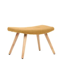 HOMLA PodNożek Moss Teddy Boucle W Tkaninie Teddy Musztardowy 61X41X38 Cm Discount