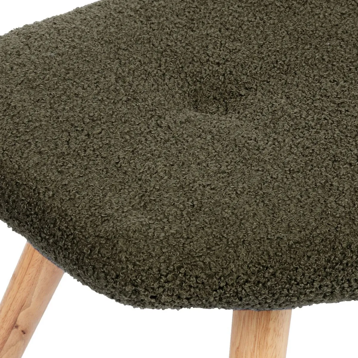 HOMLA PodNożek Moss Teddy Boucle W Tkaninie Teddy Zielony 61X41X38 Cm Outlet