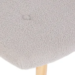 HOMLA PodNożek Moss Teddy Boucle W Tkaninie Teddy Jasno 61X41X38 Cm Szary