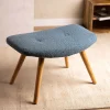 HOMLA PodNożek Moss Teddy Boucle W Tkaninie Teddy 61X41X38 Cm Niebieski New