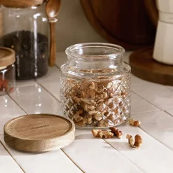 HOMLA Pojemnik Moladri Z Akacjowa Przykrywka 0,6 L Przezroczysty Discount