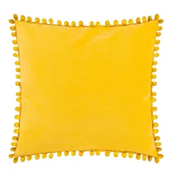 HOMLA Poszewka Eslov Musztardowa Z Pomponami 45X45 Cm Musztardowy Discount