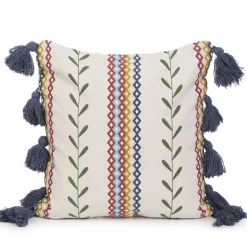 HOMLA Poszewka Miris W Kolorowe Pasy Z Fredzlami 45X45 Cm New