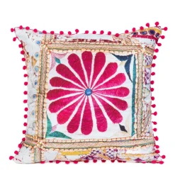 HOMLA Poszewka Miris Z Fuksjowymi Pomponami 45X45 Cm Best