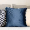 HOMLA Poszewka Urda Granatowa Z Fredzlami 45X45 Cm Granatowy