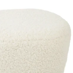 HOMLA Pufa Alda Boogie Bezowa W Tkaninie Teddy 50X40X31 Cm Bezowy New