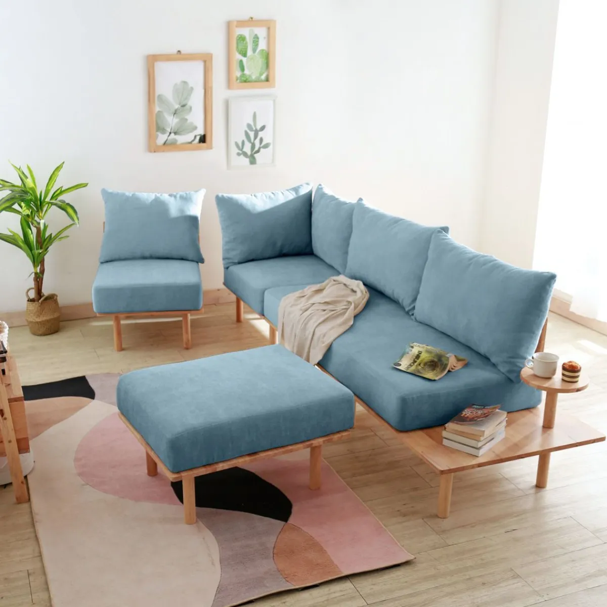 HOMLA Pufa Seri Niebieska 74X60X43,5 Cm Discount