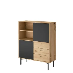 HOMLA Regal Flow! Dab Artisan 102X126X41 Cm Czarny Sale