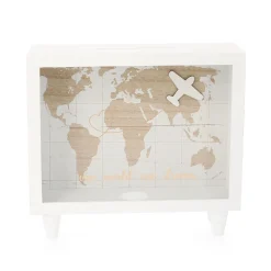 HOMLA Skarbonka Moneybox Next Adventure Biala 21X7X19 Cm Bialy Clearance